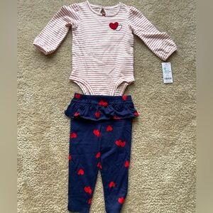 Carters shirt and pants blue and red set